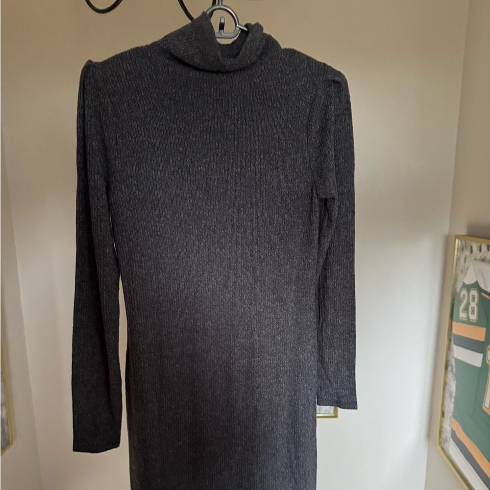 Nick & Zoe Charcoal Long Sleeve Sweater Dress